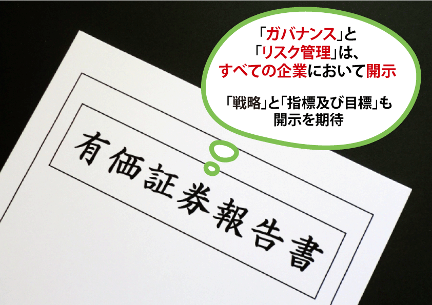 有価証券報告書にTCFD　イメージ